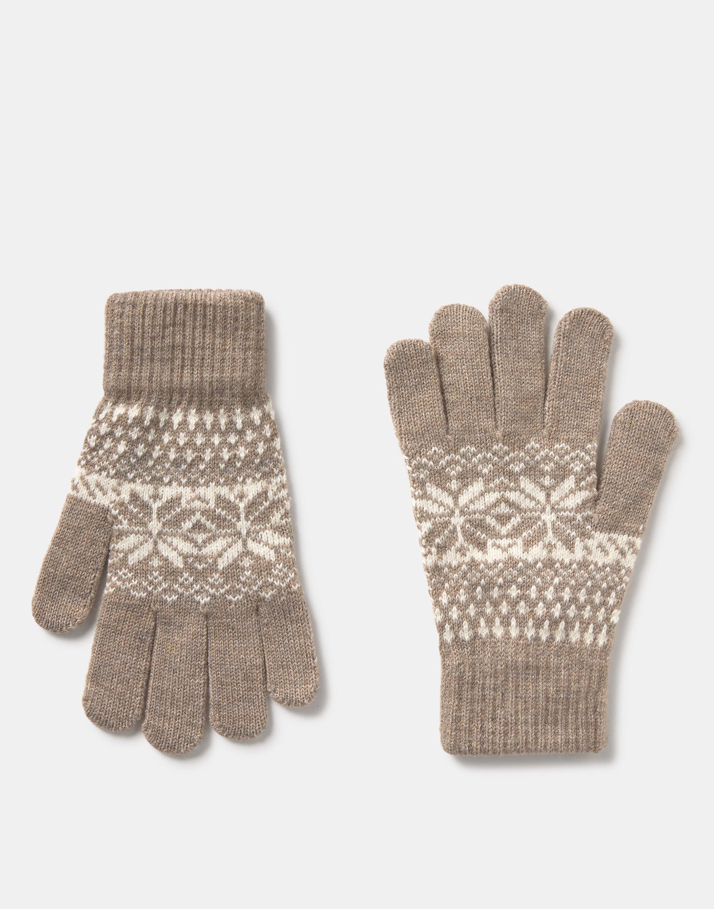 Taupe jacquard glove