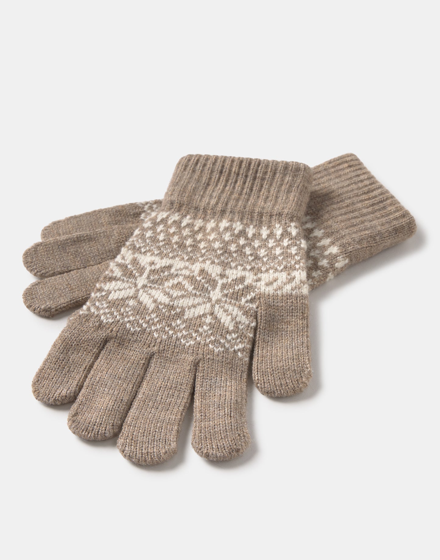 Taupe jacquard glove