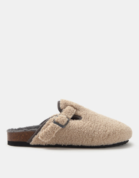 Shearling clog