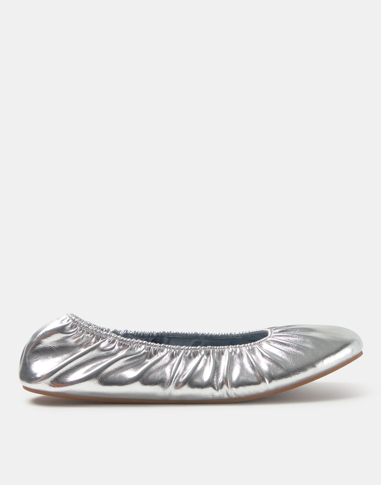 Silver ballet flats