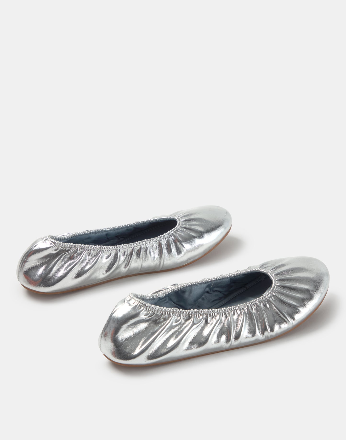 Silver ballet flats