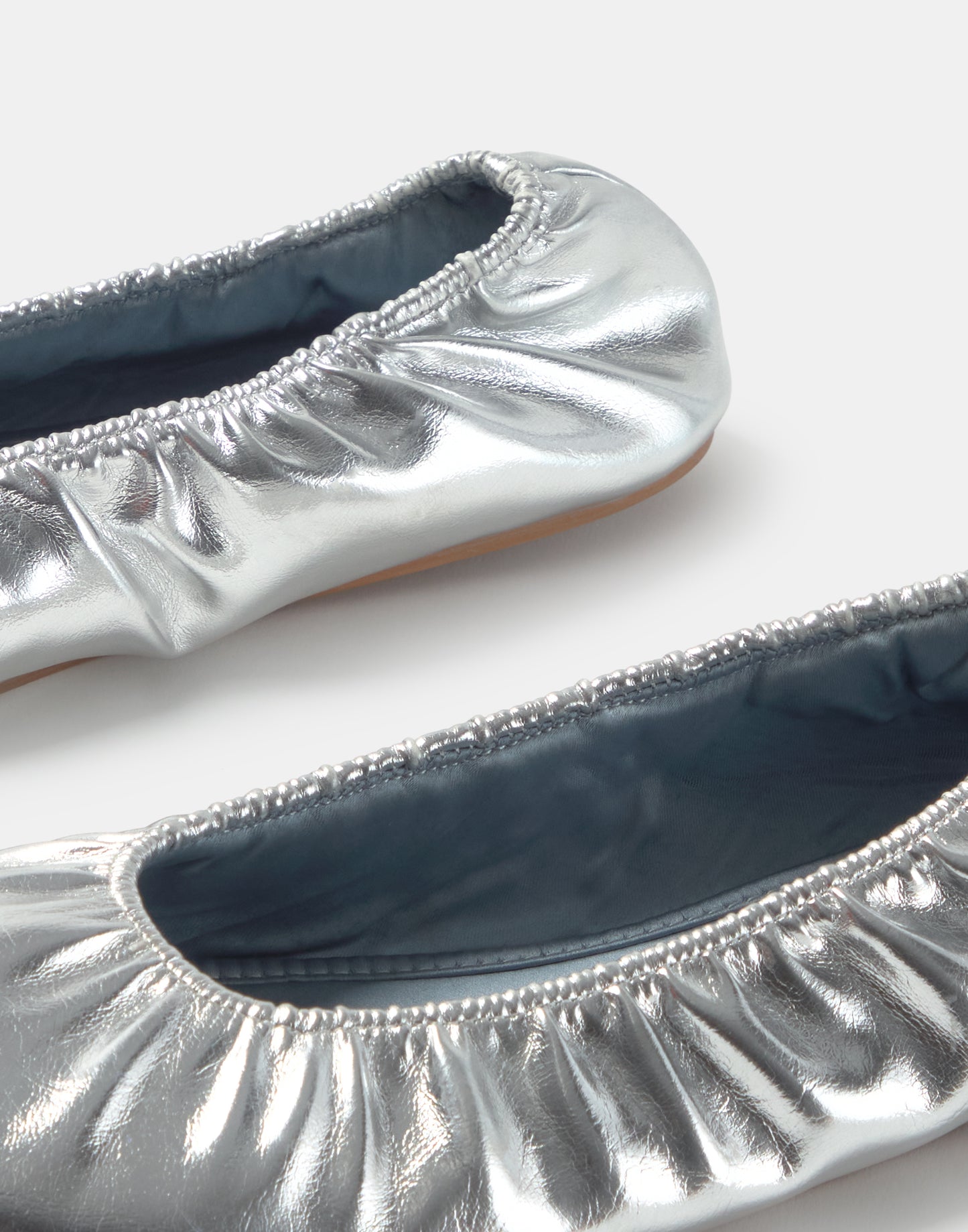 Silver ballet flats