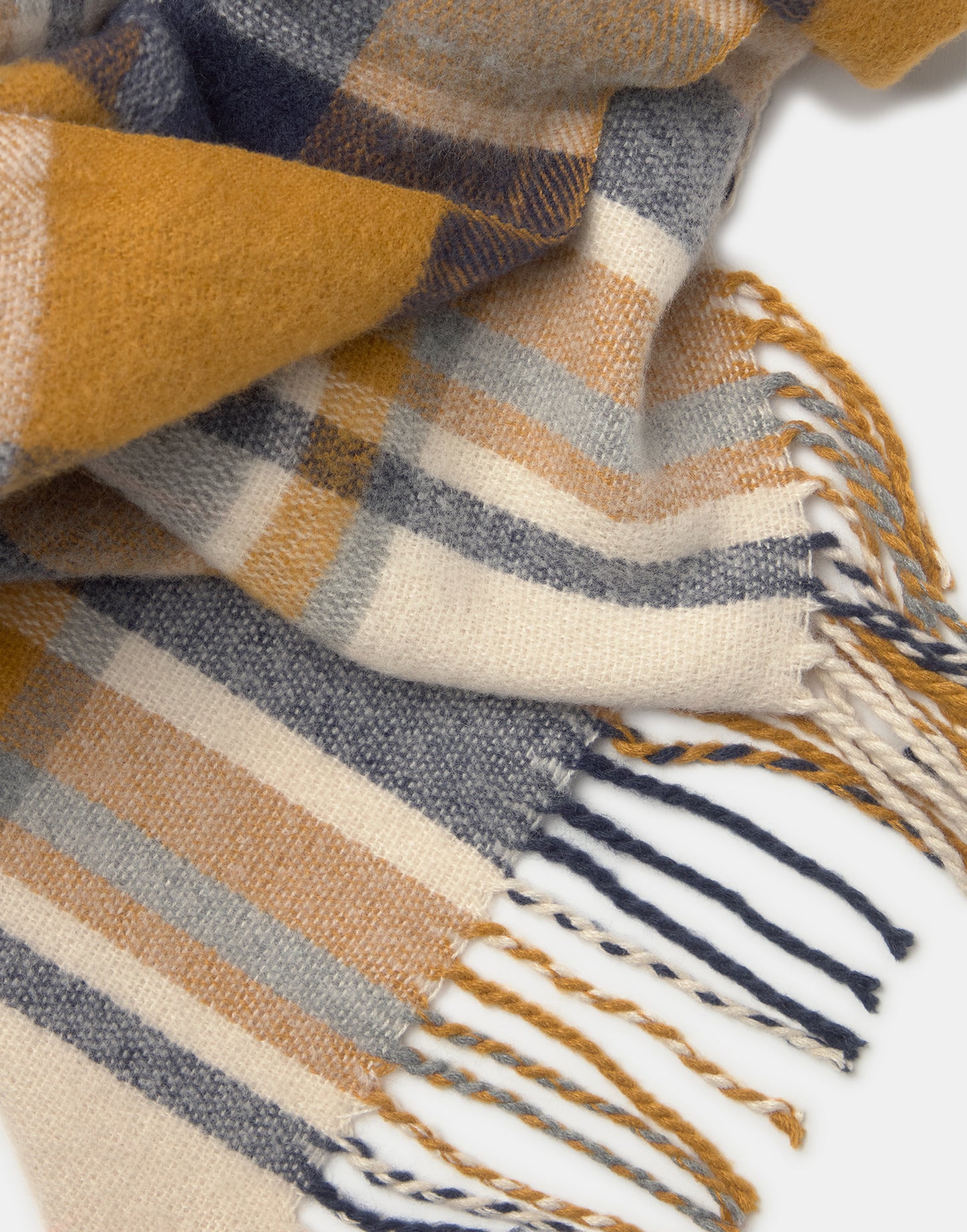 Fine mustard check scarf