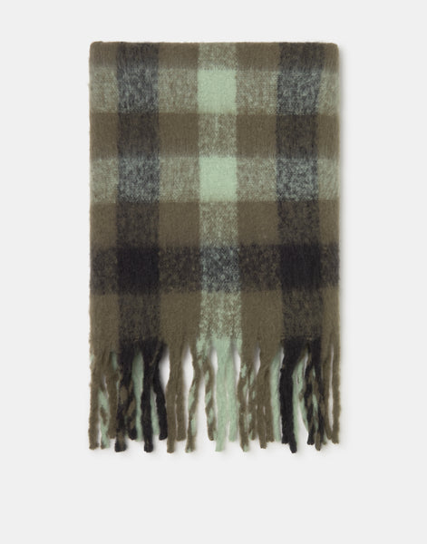 Plaid fuzzy scarf