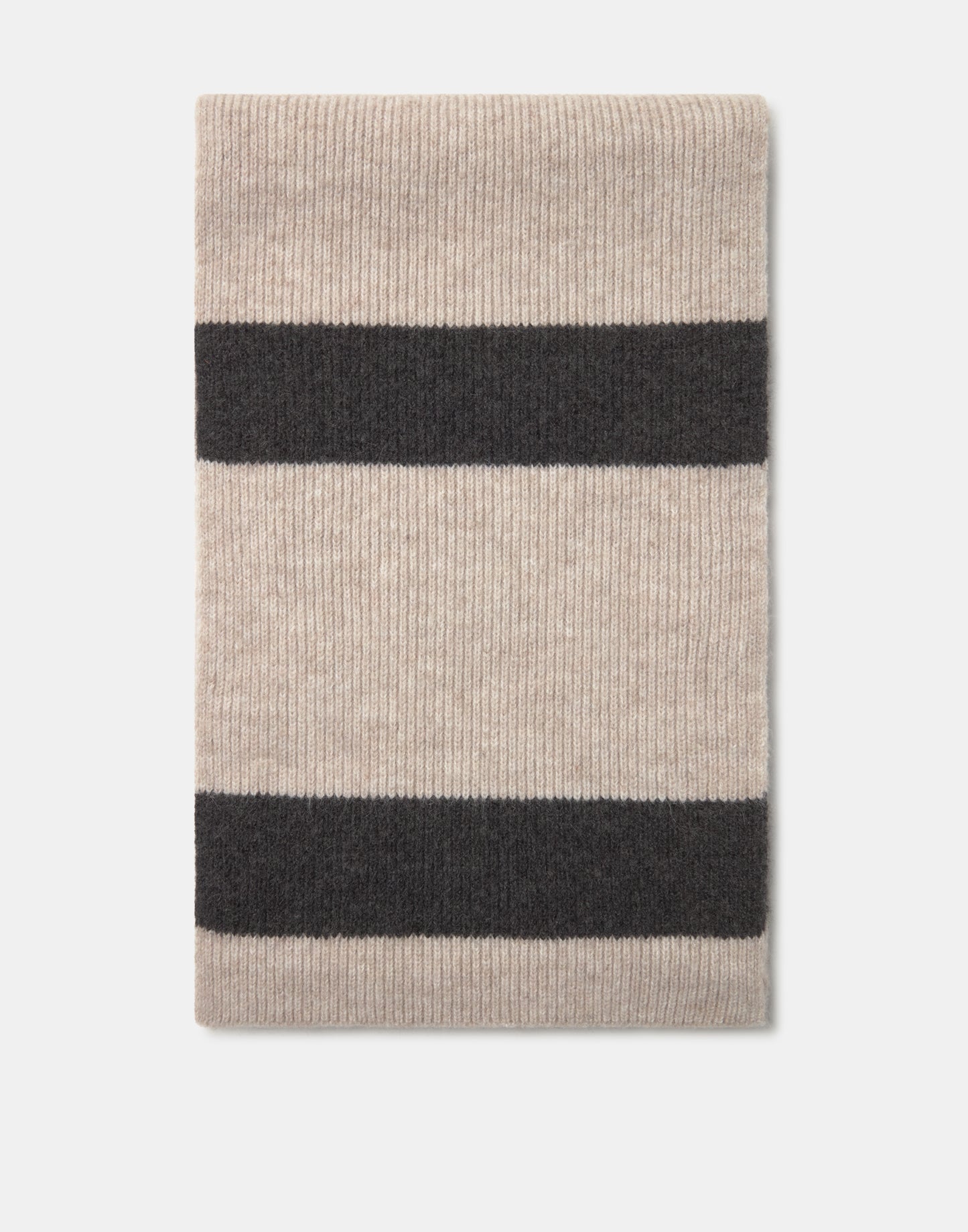 Contrast stripe knit scarf