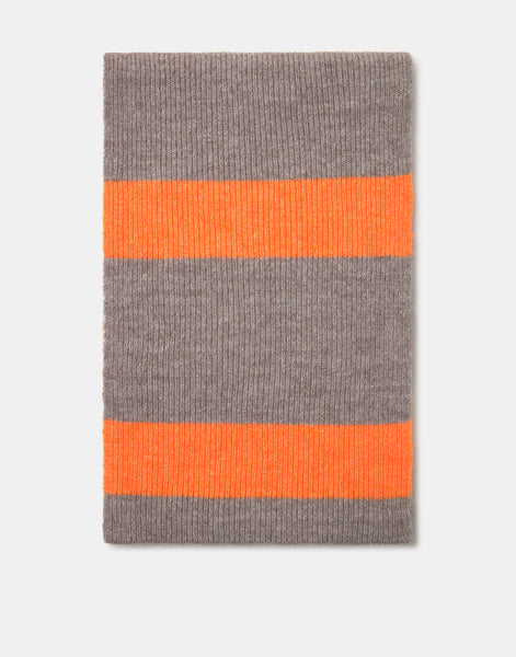 Contrast stripe knit scarf