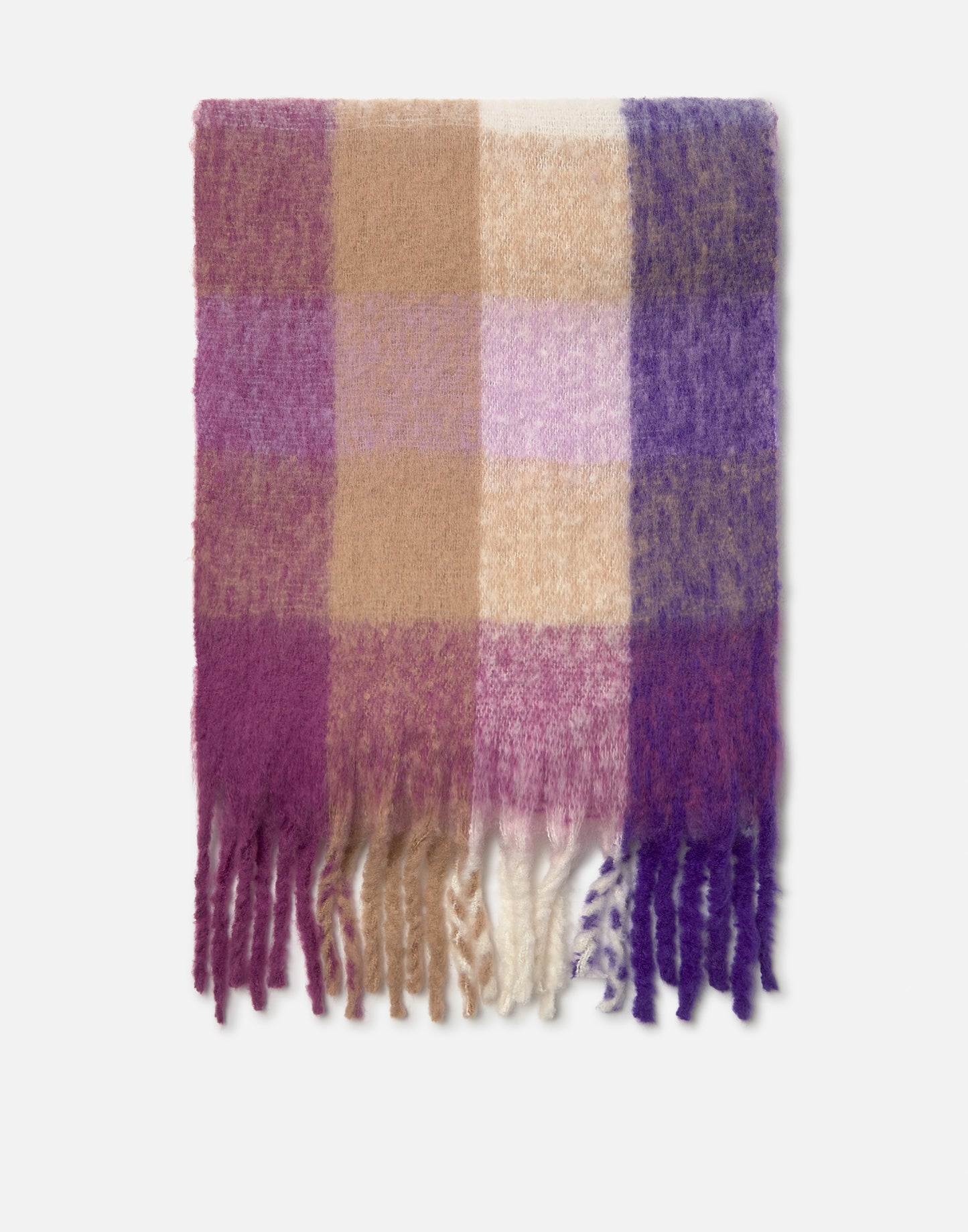 Plaid fuzzy scarf