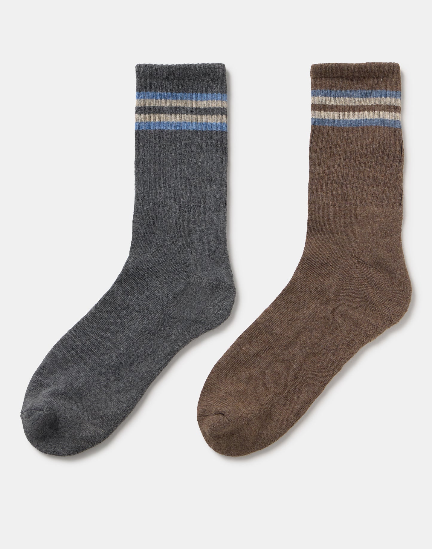 Lot de 2 paires de chaussettes rayées pour homme