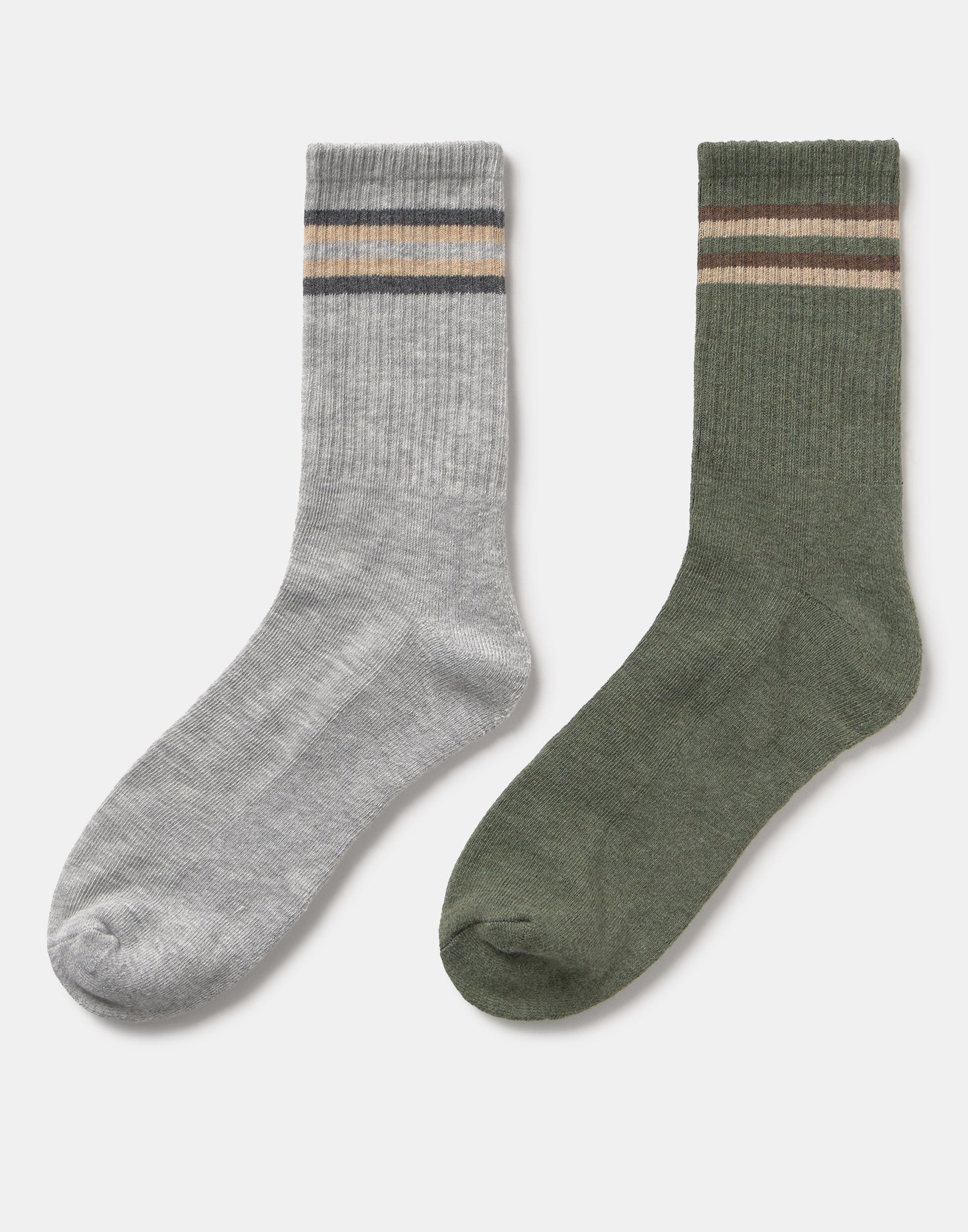 Lot de 2 paires de chaussettes rayées pour homme