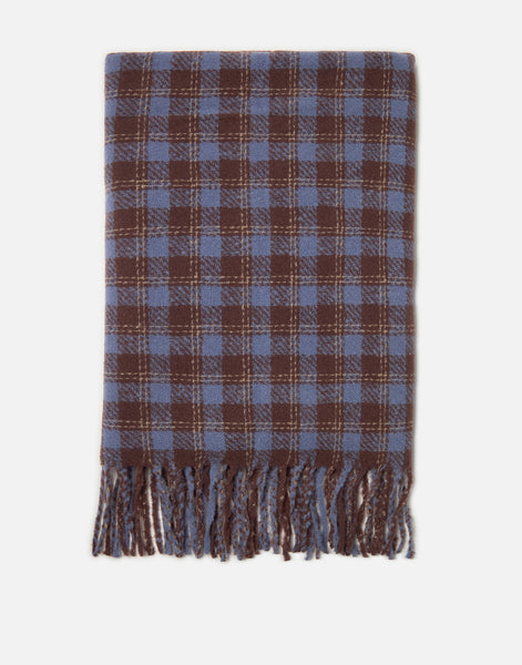 Thin scarf with medium check pattern