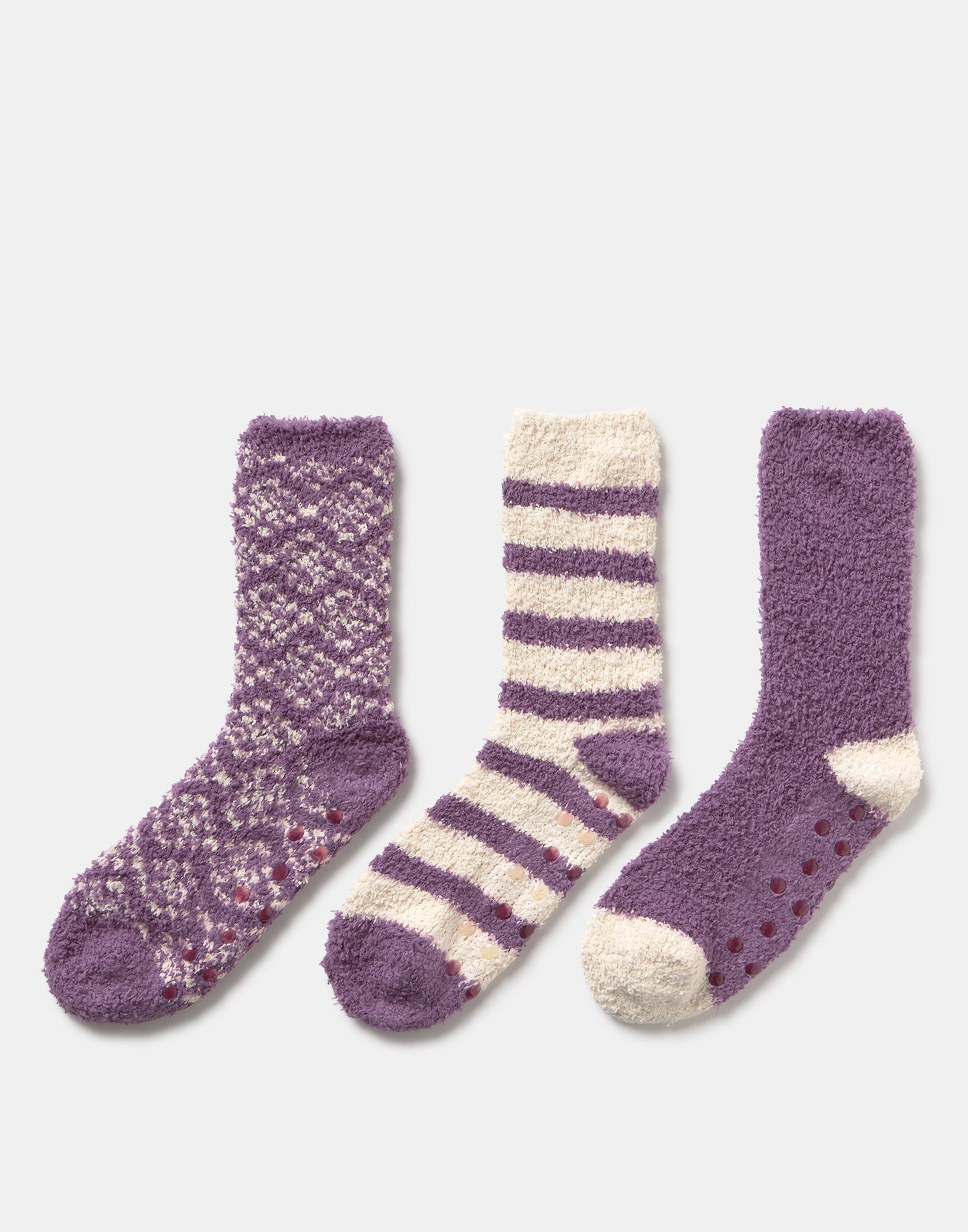 Ensemble de 3 chaussettes fluffy fantaisie