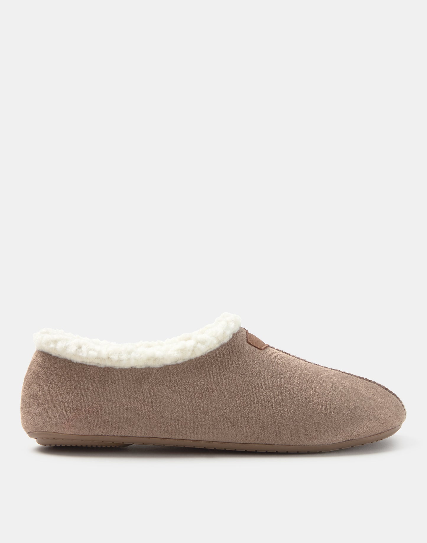 Leather-effect closed slipper