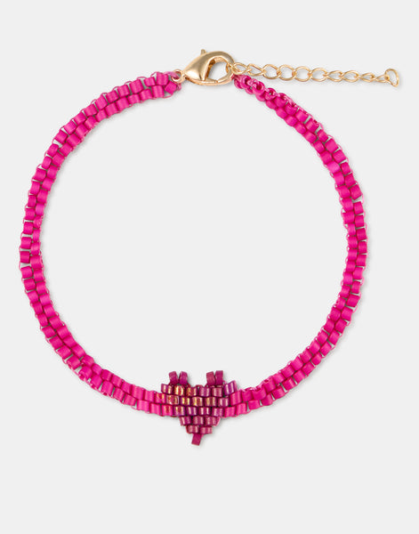 Bracciale con perline e cuore