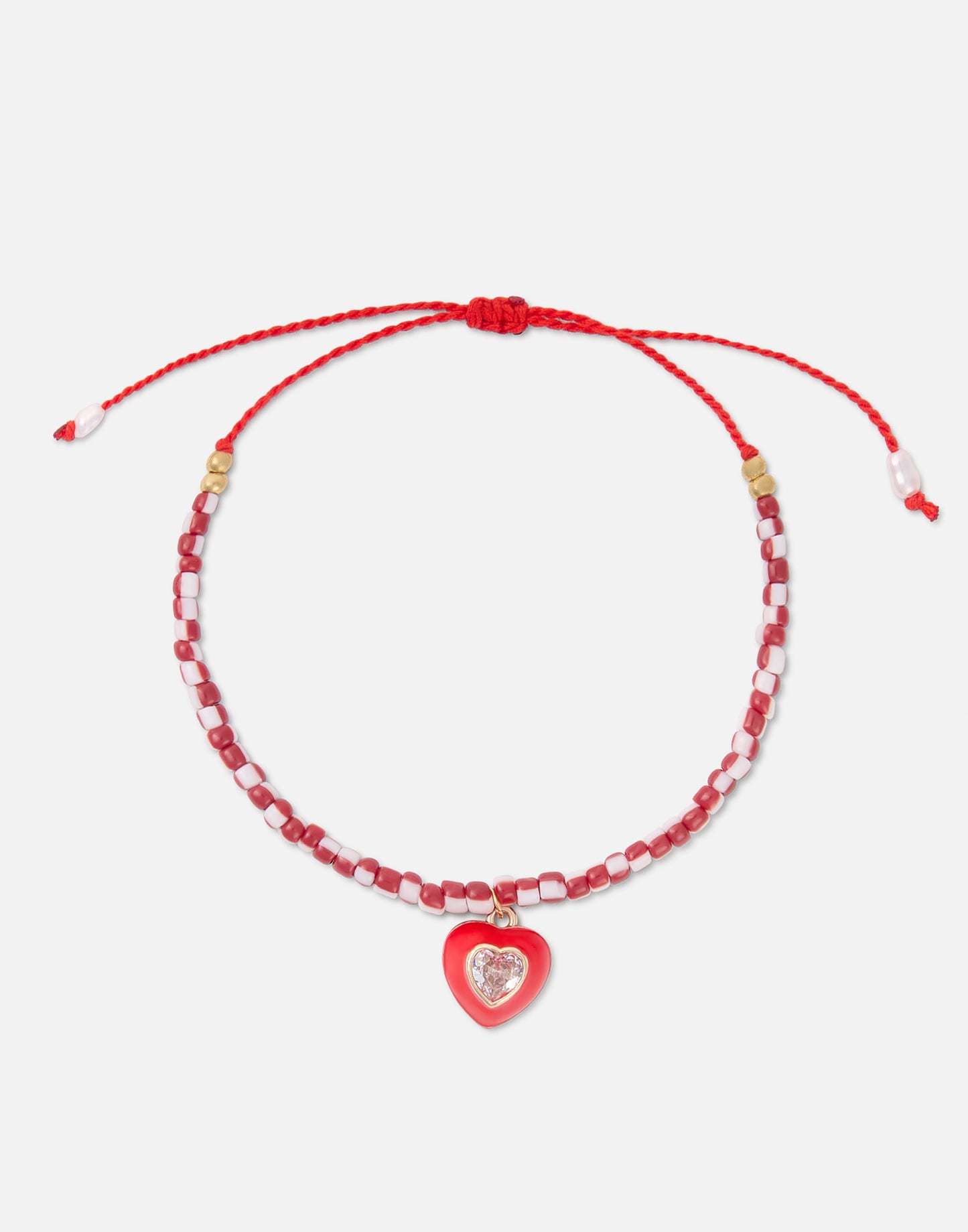 Bracciale charm con cuore e diamante