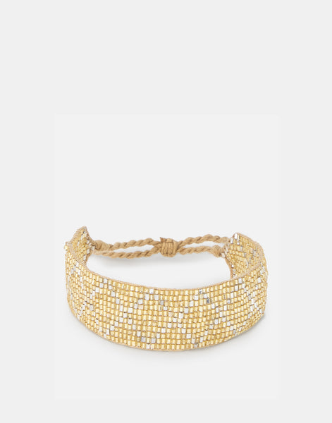 Bracelet large avec perles