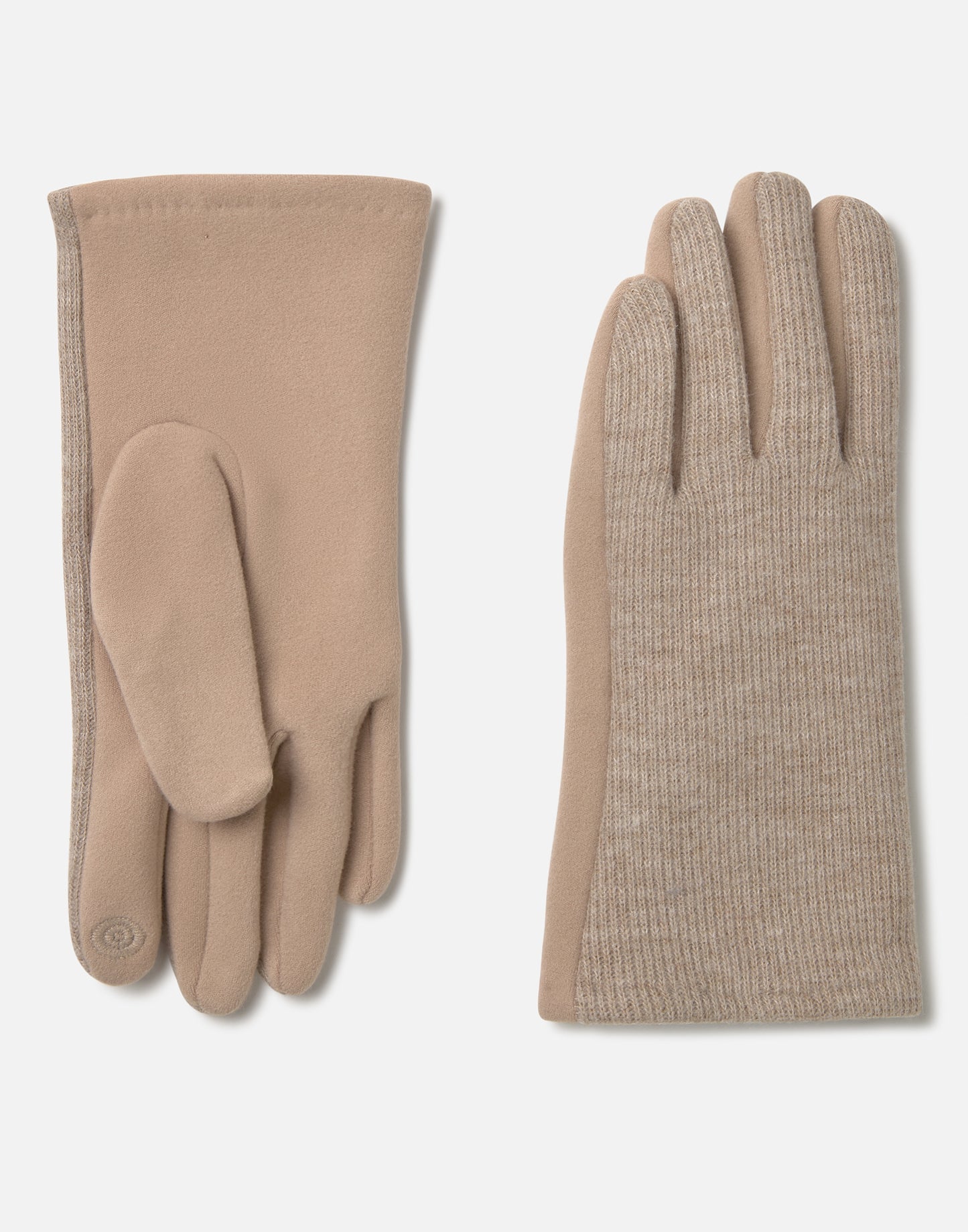 Gants tactiles combinés en côtes