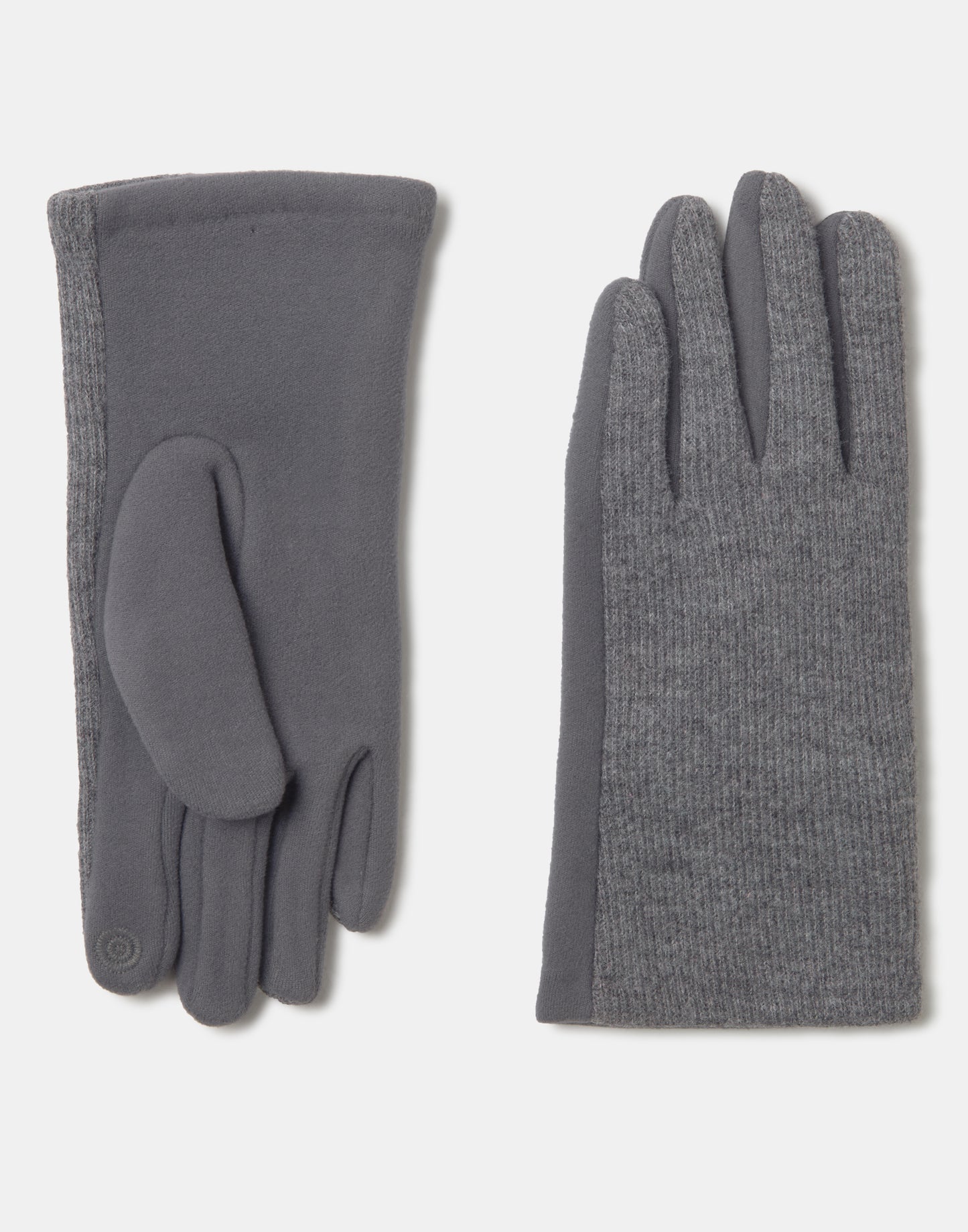 Gants tactiles combinés en côtes