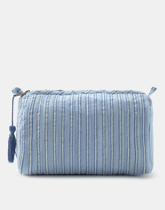 Striped toiletry bag