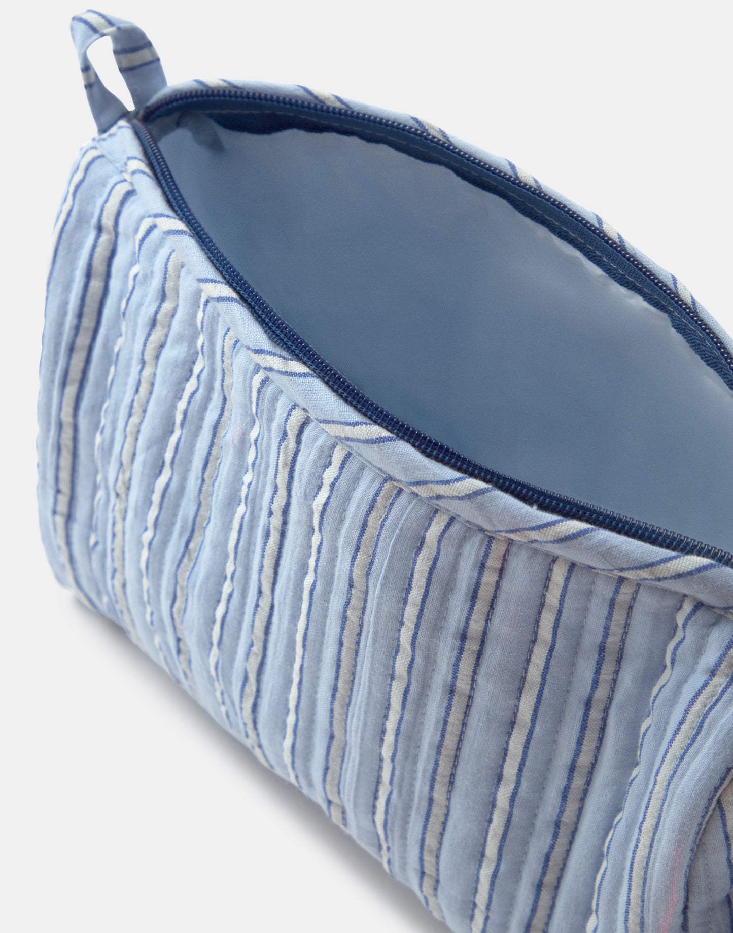 Striped toiletry bag