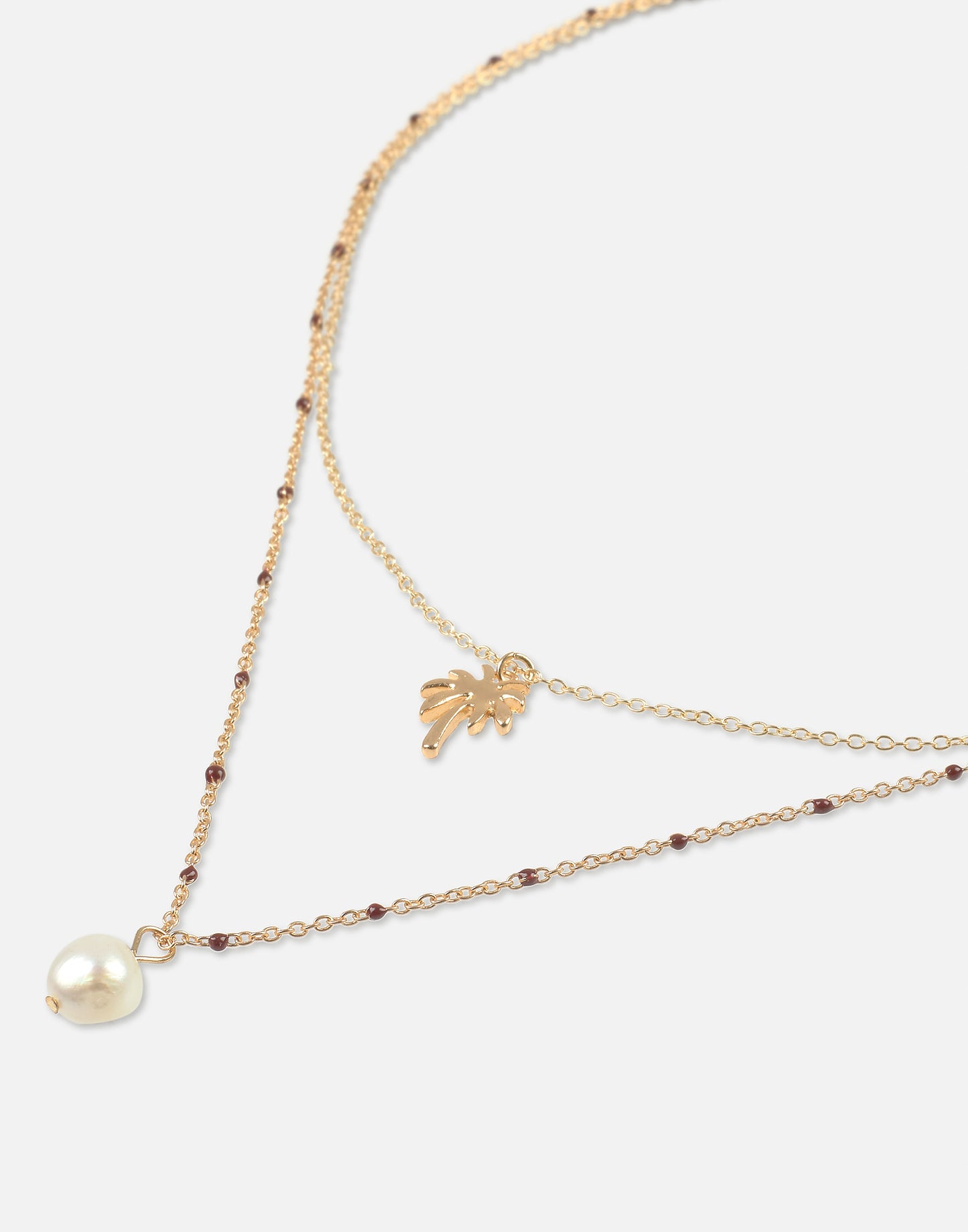 Double palm pearl necklace