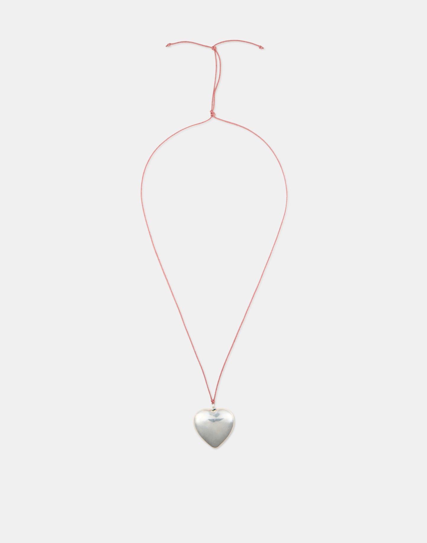 Silver Heart Cord Necklace