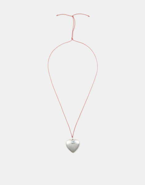 Silver Heart Cord Necklace