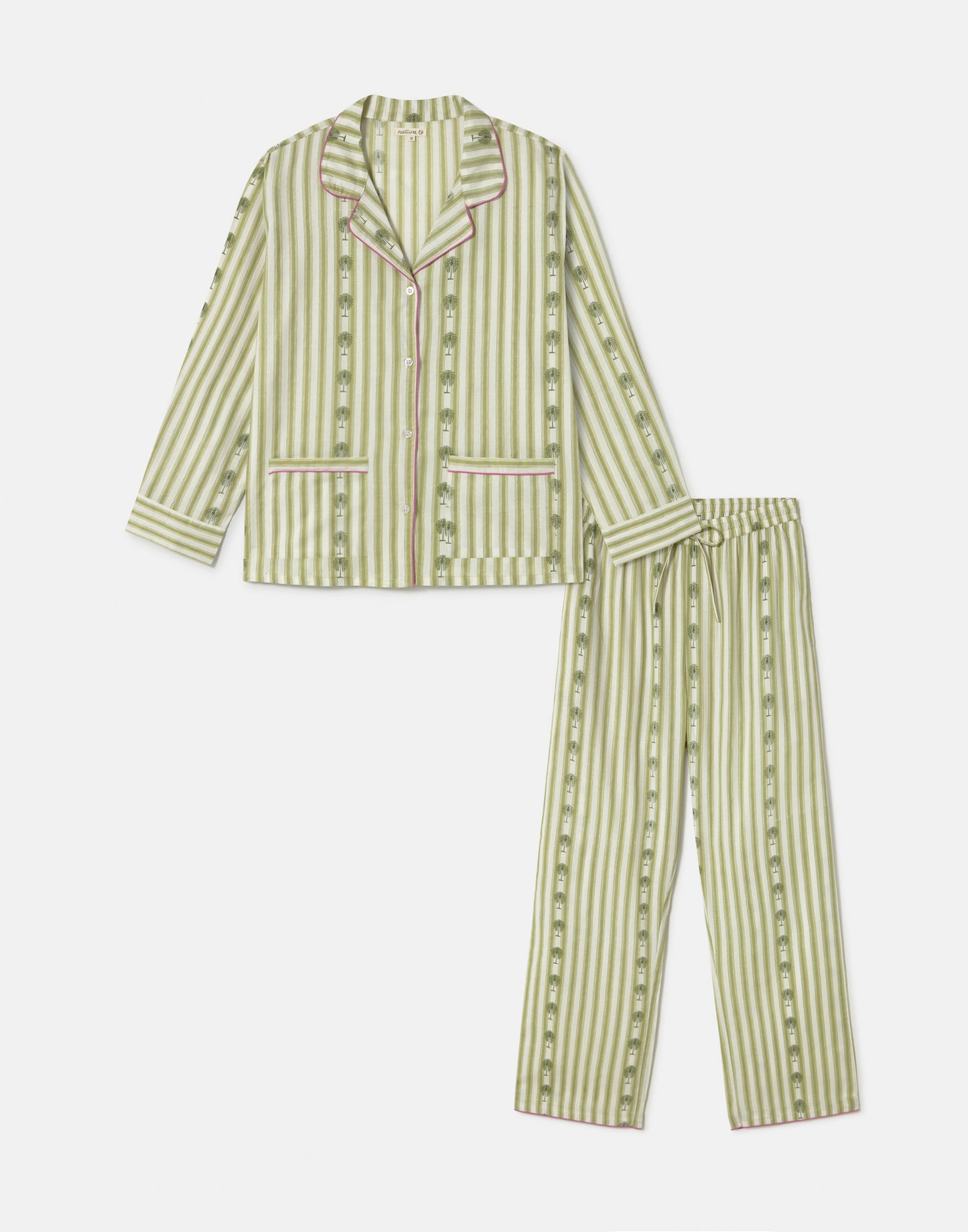 Jaya stripes and palm trees pajama set