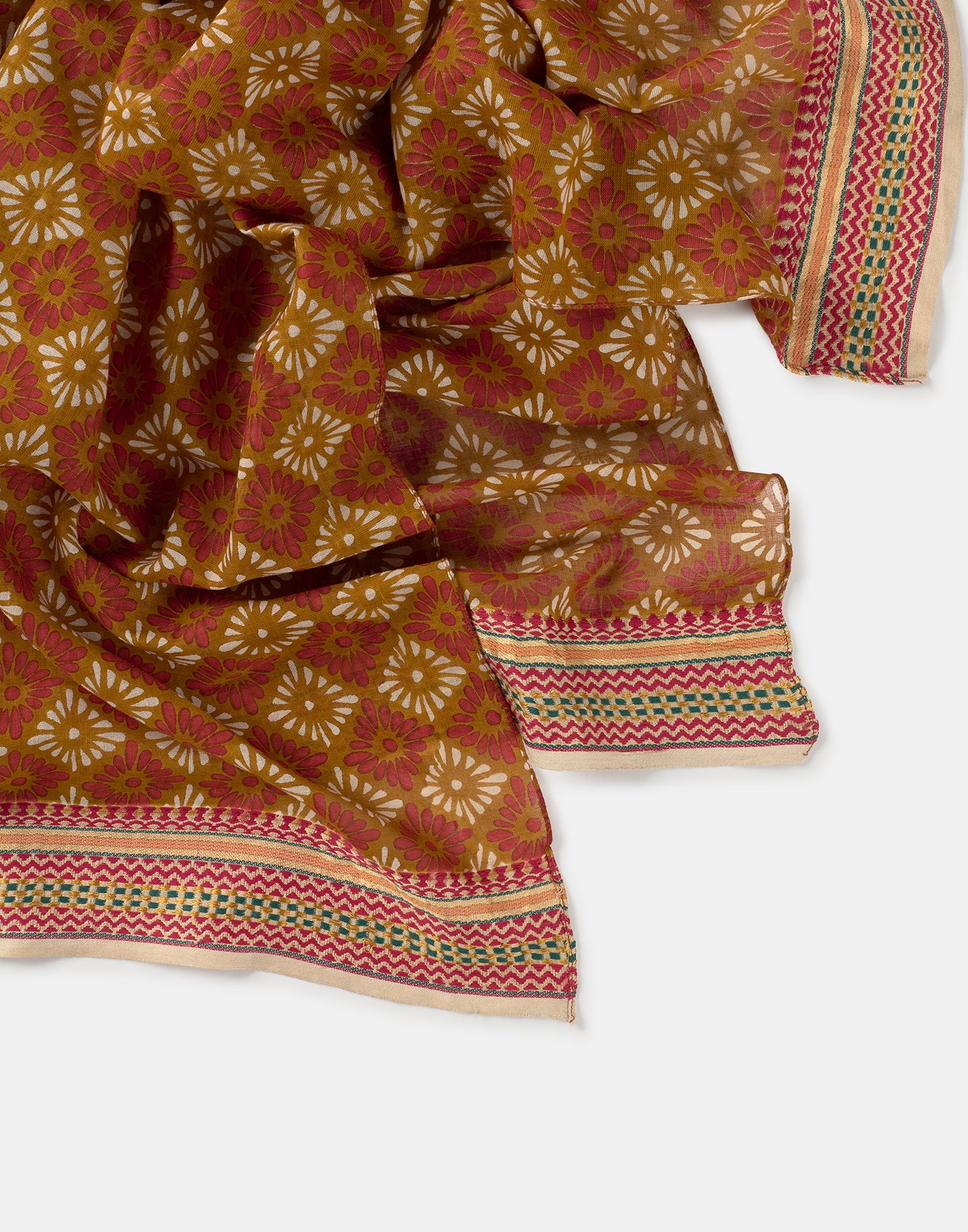 Foulard sari avec motif floral géométrique