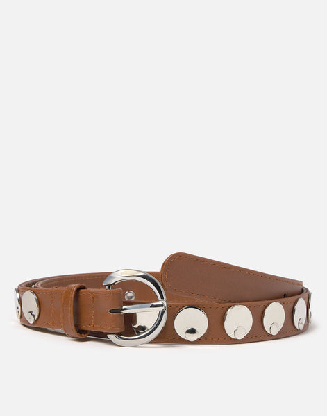 Leather belt with coins