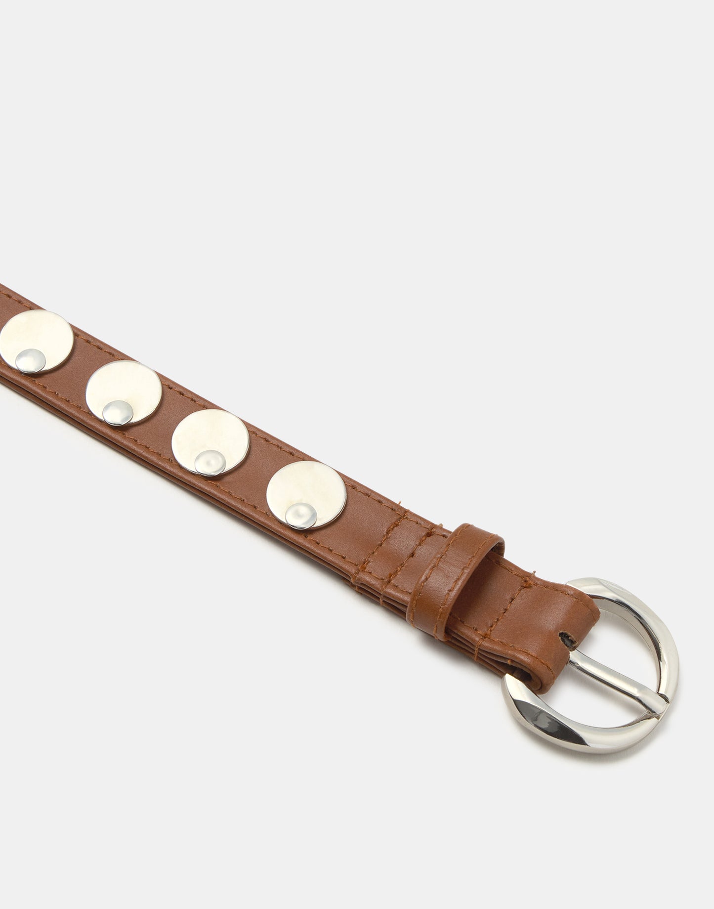 Leather belt with coins