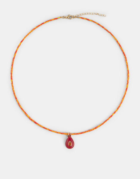 Collar charm piedra diamante