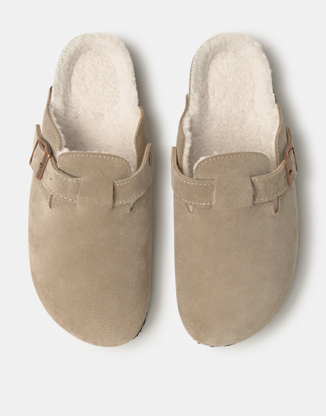 Sabot ergonomique en cuir avec doublure en mouton