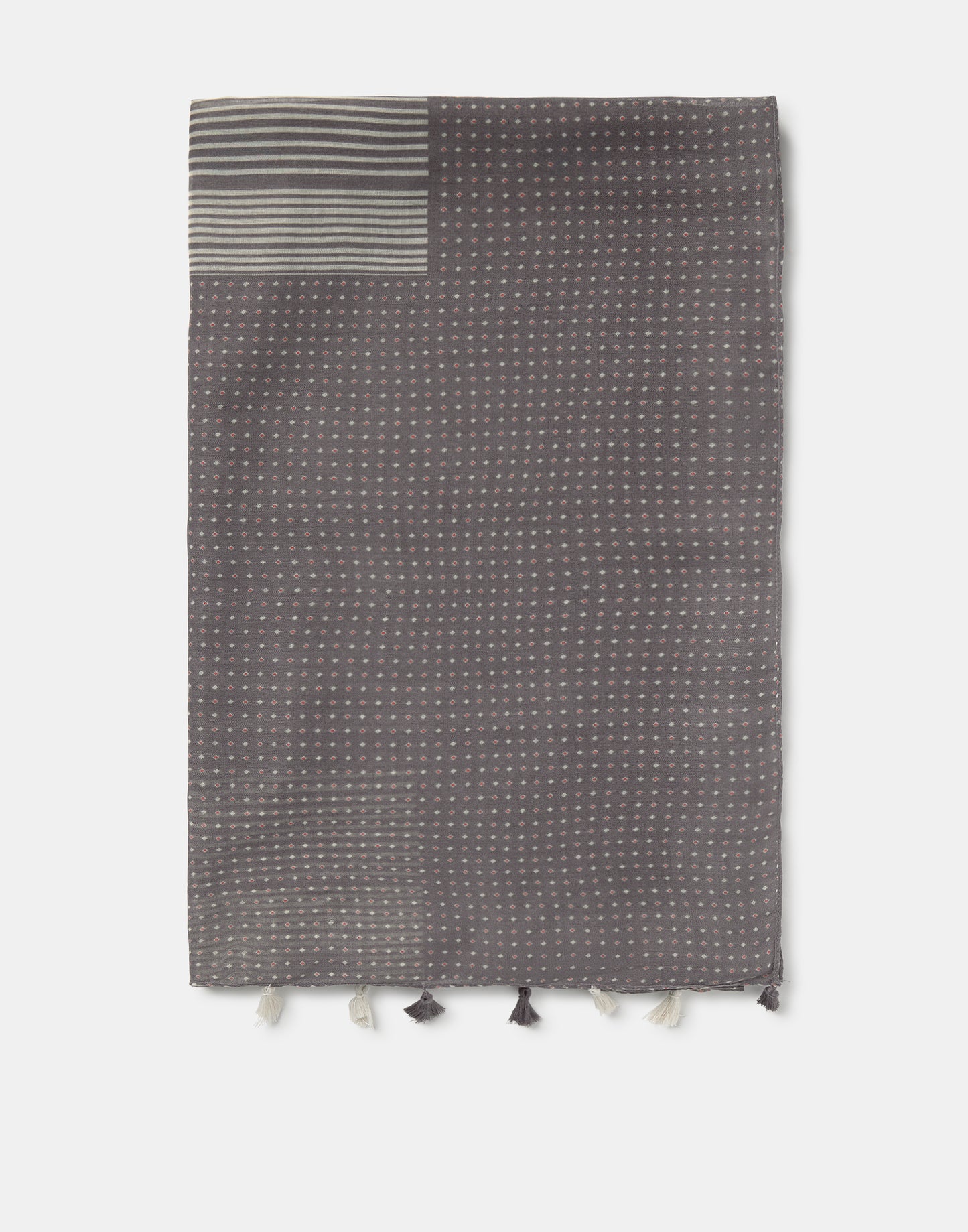 Pañuelo estampado pompones