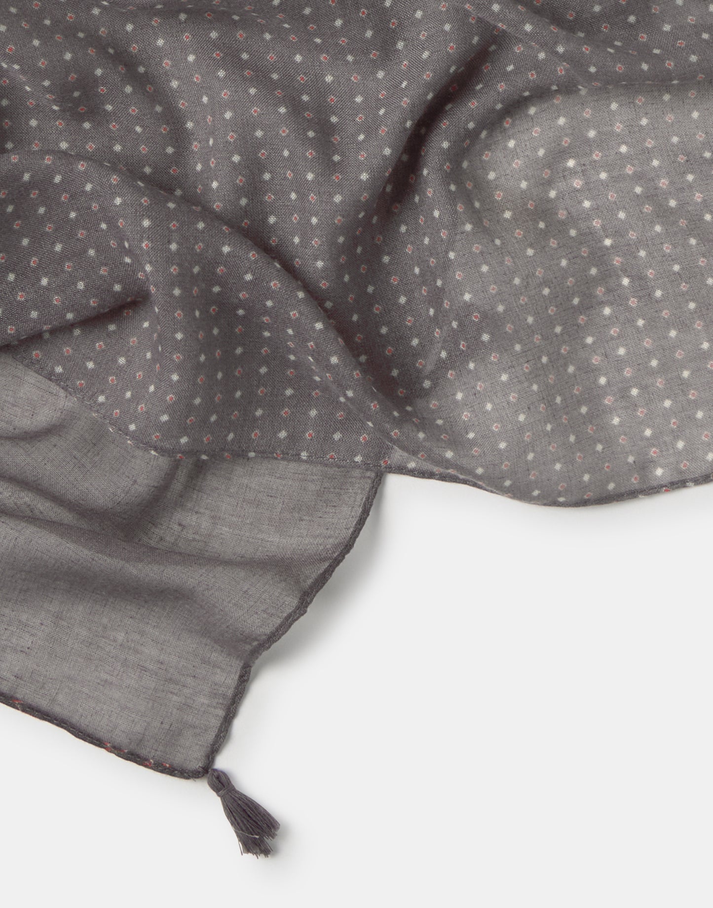 Pañuelo estampado pompones