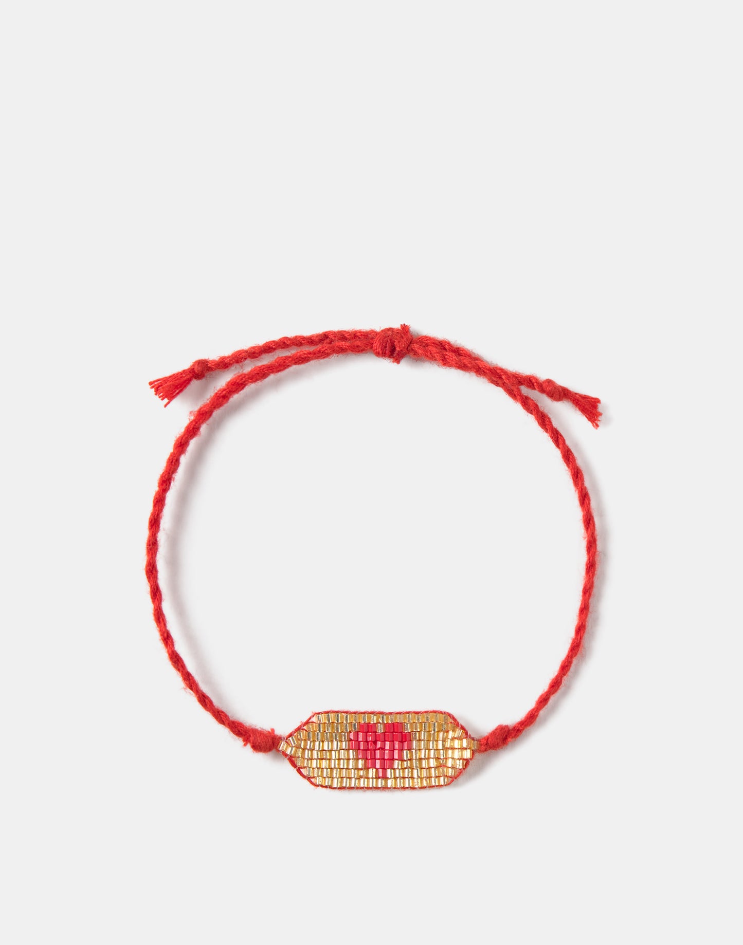 Braccialetto filo perline cuore