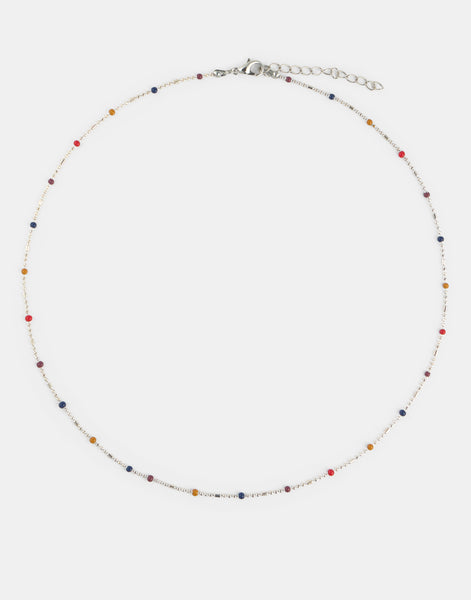 Collar bolitas silver