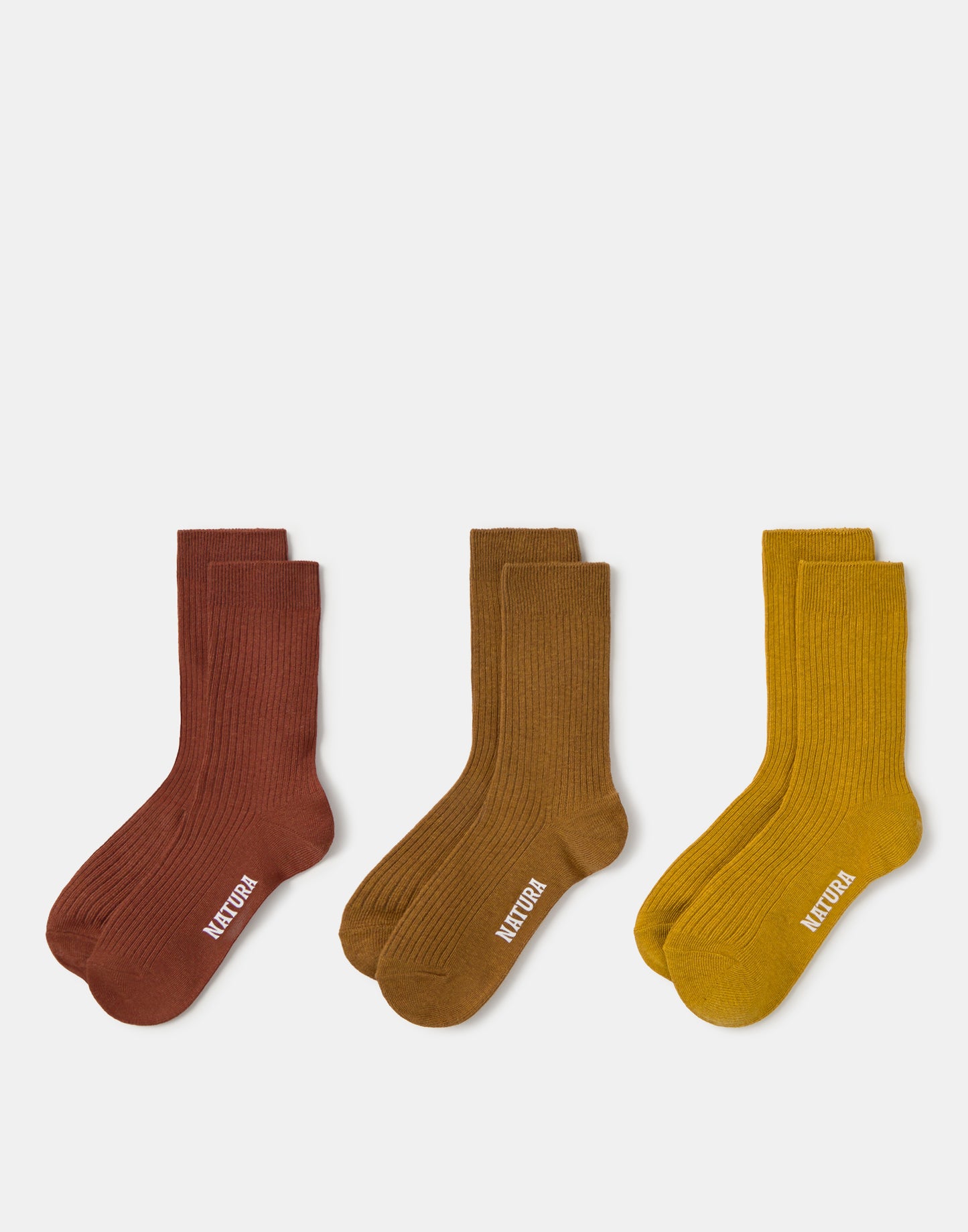 Set 3 calcetines canalé algodón