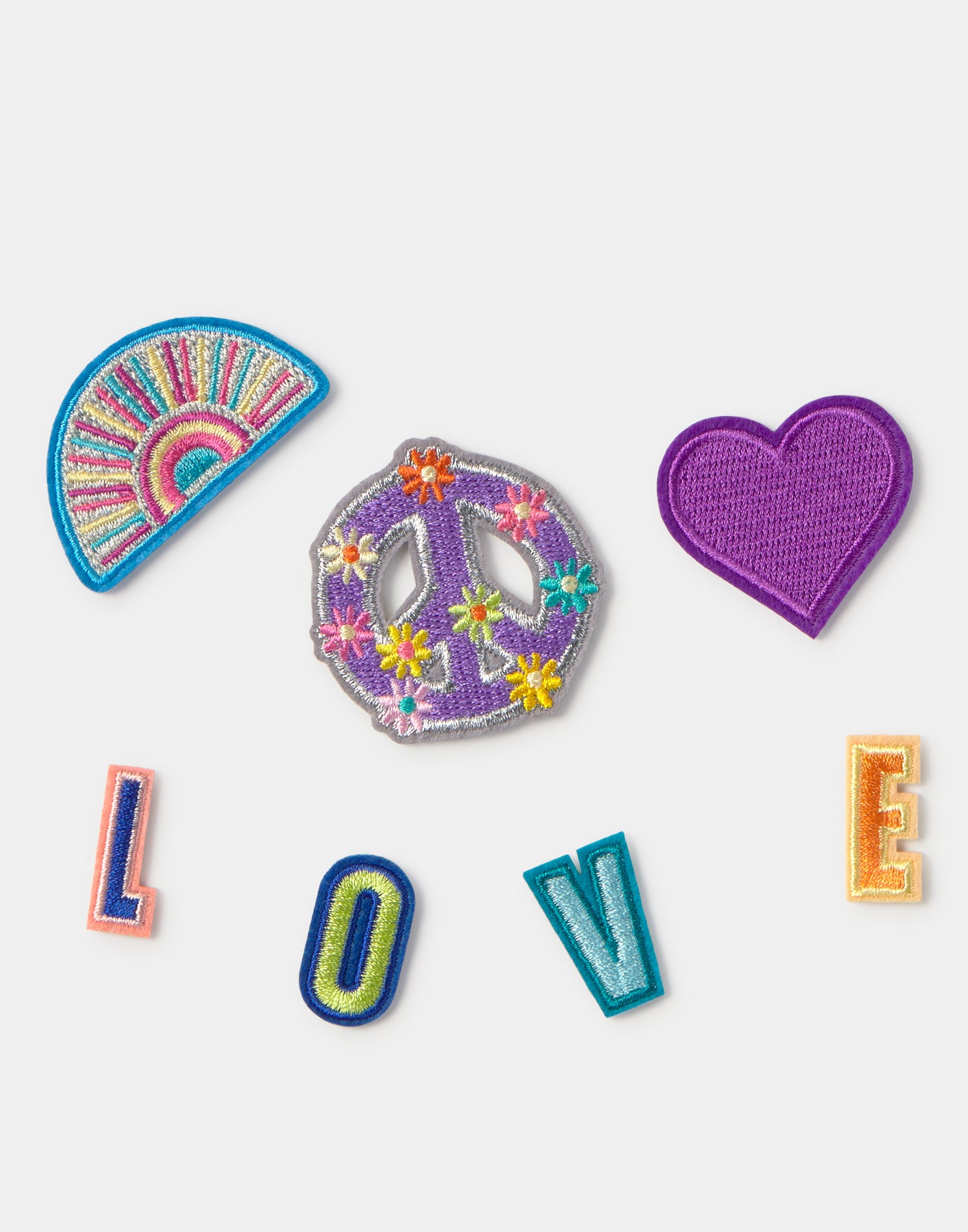 Set de 7 patchs Peace & Love