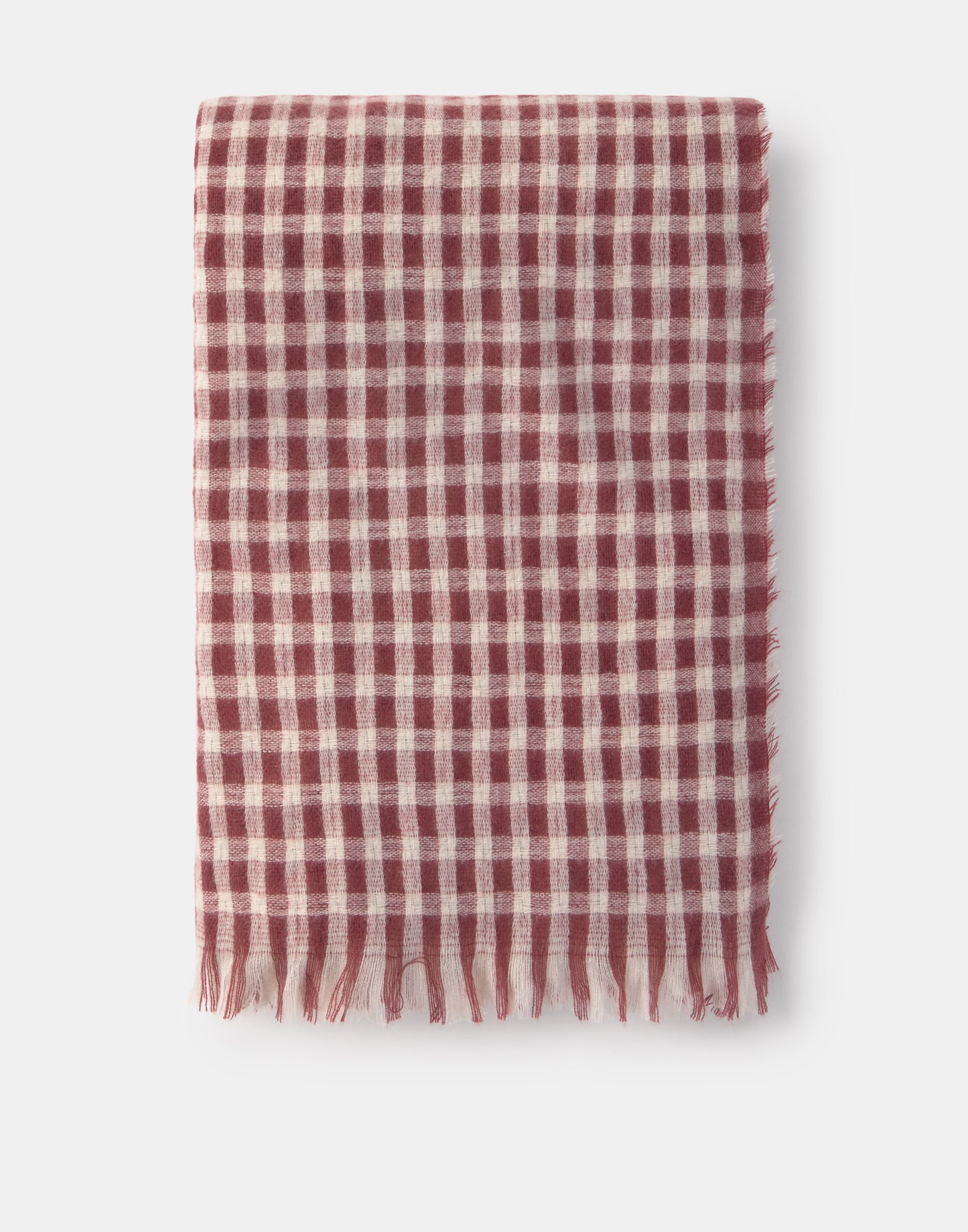 Fine Burgundy Check Scarf