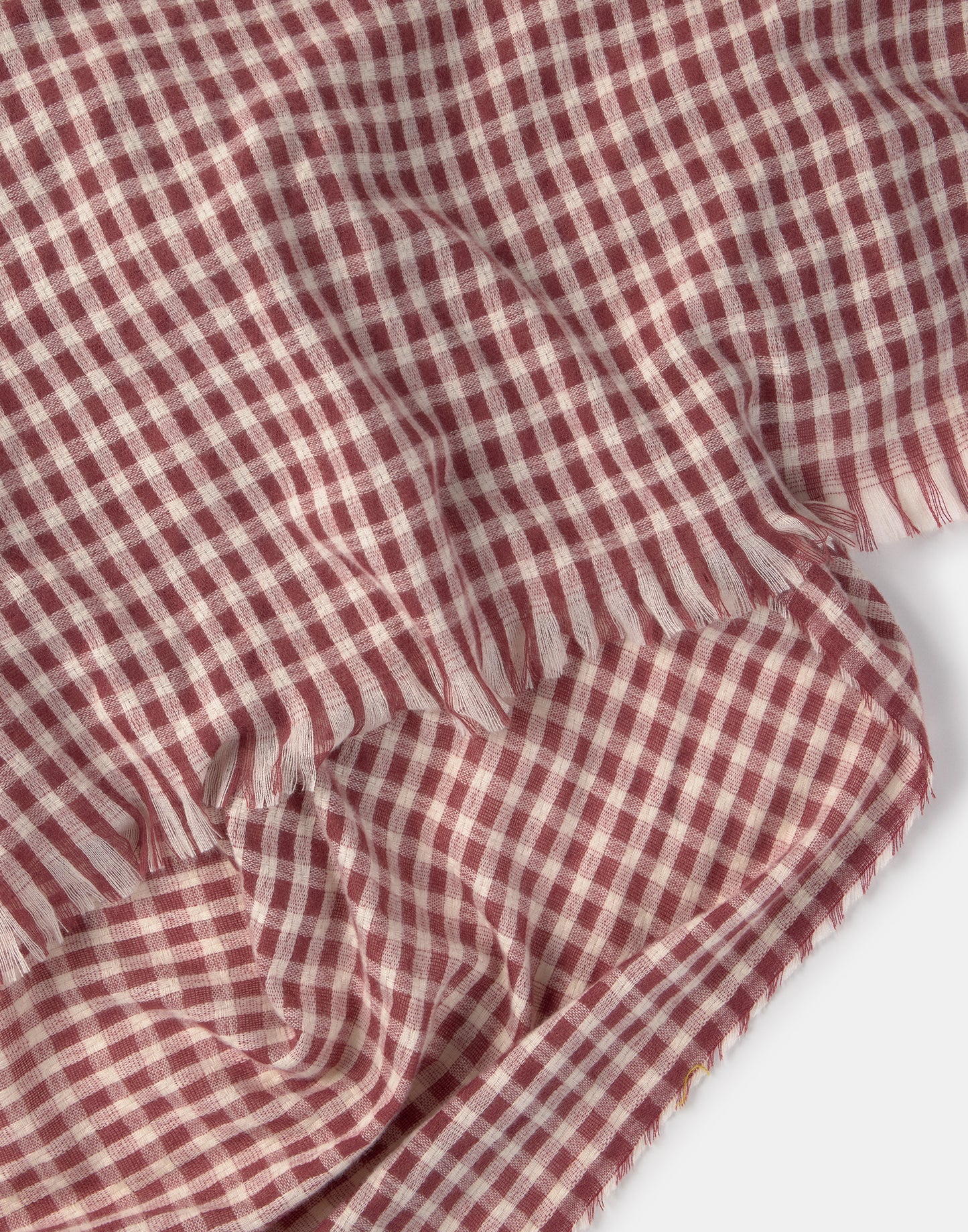 Fine Burgundy Check Scarf