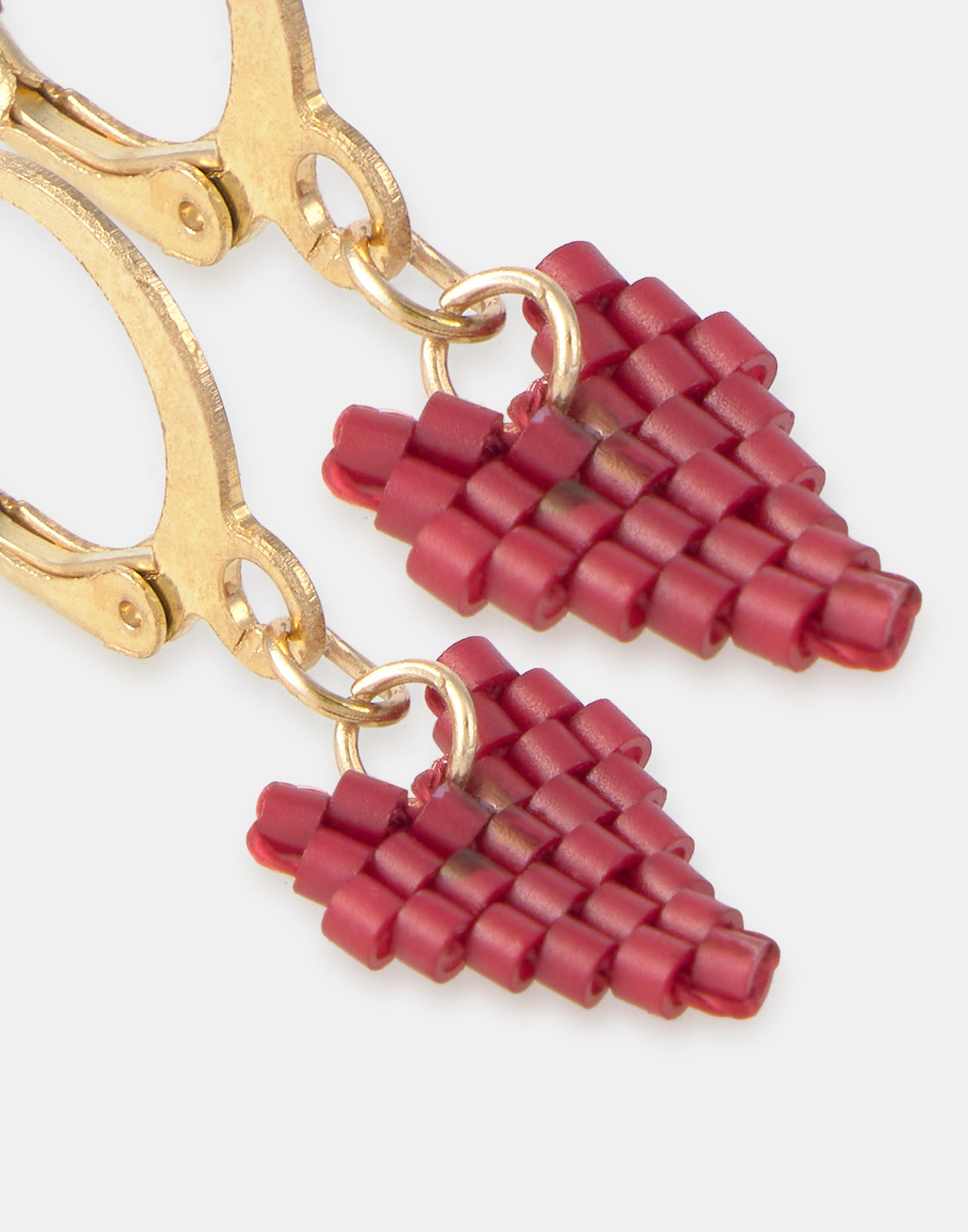 Pendientes corazón beads