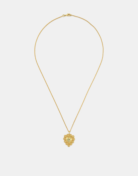 Collar corazón labrado