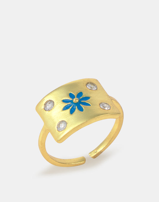Anillo flor diamante