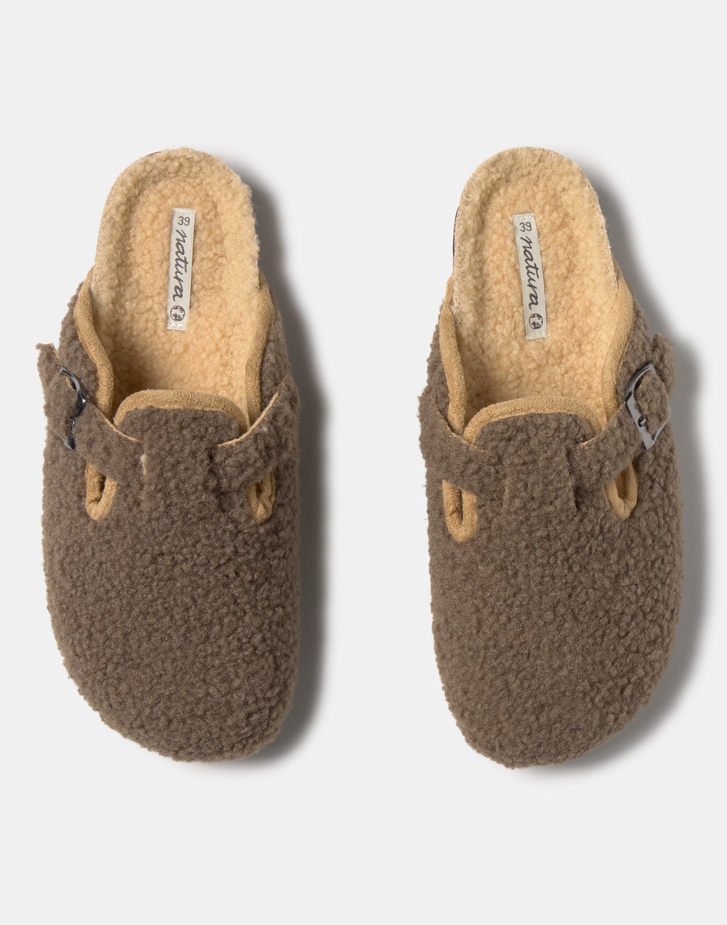 Clog mit Lammfell-Effekt und Kontrast-Innenfutter