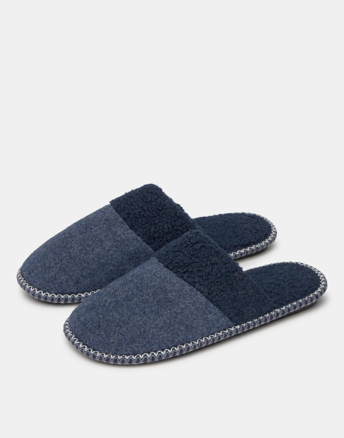 Pantofole uomo in feltro effetto pelliccia