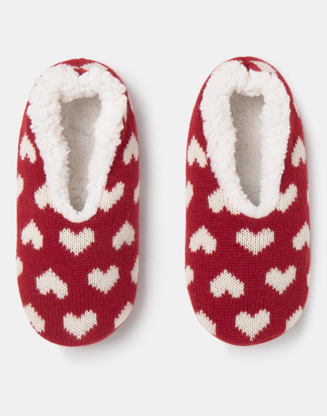 Chaussons textile cœurs