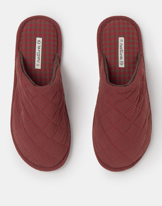 Open-back check slippers