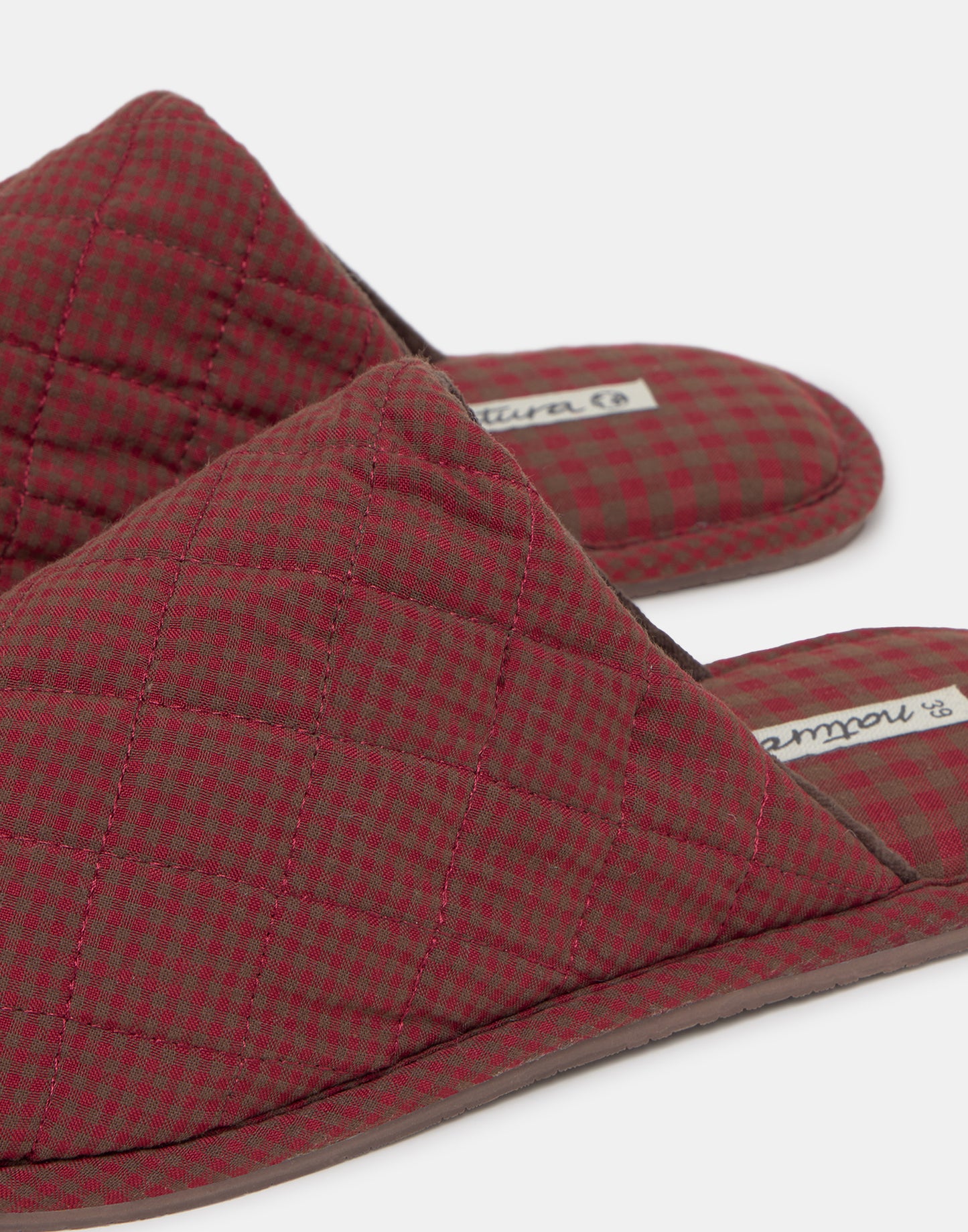 Zapatilla abierta cuadros