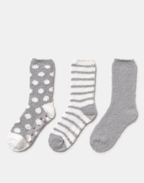 Set 3 calcetines fluffy fantasía