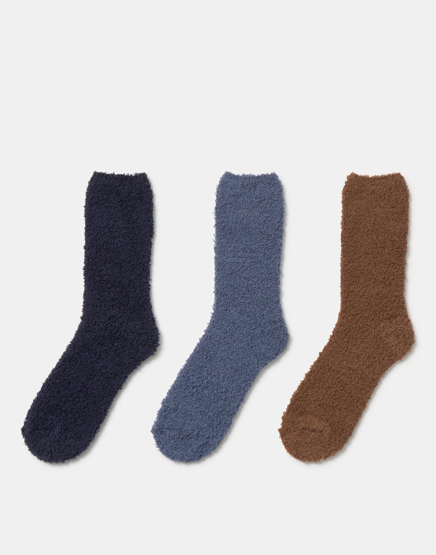 Set 3 calcetines lisos fluffy hombre